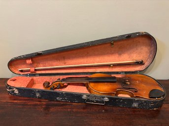 Antique German Nicholas Amati Copy Violin Circa 1920s In Black Carrying Case