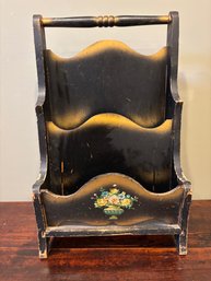 Vintage Black Magazine Rack - 21 X 13 X 7