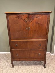 Beautiful Antique Armoire Wardrobe Wooden Dresser By West Michigan Furniture Co.