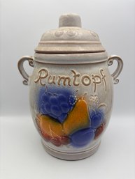Vintage West German Rumtopf Fruit Motif Large Ceramic Jar