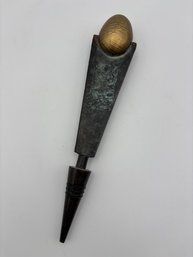 Vintage Bronze Brass Egg Bottle Stopper