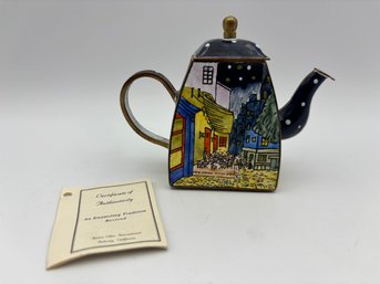 Vintage Mini Enamel Teapot Kelvin Chen 3.5'