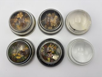 Lot Of 6 Vintage Glass Flowers Of Colorado Paperweight Domes (lot 2)
