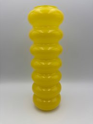 Vintage Ikea Solstrale Yellow Hooped Glass Vase 90s Designed By Anne Nilsson