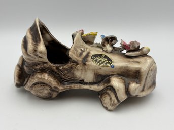 Vintage Signed Nuova Capodimonte Porcelain Flower Car Italy