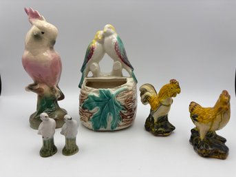 Lot Of Vintage Ceramic Porcelain Bird Birds Decor