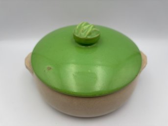 Vintage 8' McCoy Pottery Bowl Green Ceramic Crock Stoneware