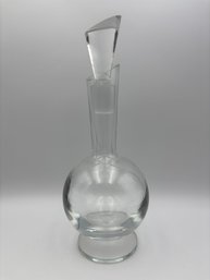 Krosno Poland Mid Century MCM Glass Decanter With Stopper 13'