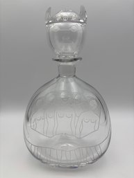 Sven Palmqvist For Orrefors Viking Glass Decanter 1956 Chipped Stopper