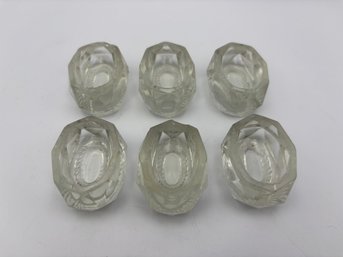 Lot Of 6 Antique Salt Pinch Holders Glass/Crystal