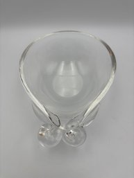 1939 Steuben Glass Crystal Gravy Boat Or Sauce Bowl Olive Dish Snail Handle
