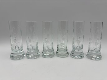 Vintage Cut Cordial Glasses Set Of 6 Barware
