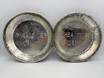 Lot Of 2 Wheat Ridge Colorado Dairy Commercial Pie Pans Denver, CO