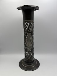 Antique Forbes Co Silver Plate Art Nouveau Filigree Open Vase 15'