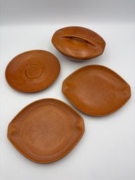 Vintage Raymor By Roseville TerraCotta Colored Dishes Lot Of 4