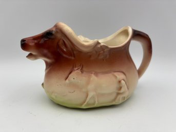 Vintage Longhorn Cow Milk Pitcher