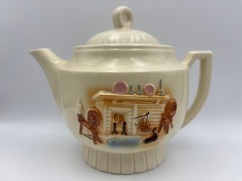 Vintage Tea Pot Porcelier Vitreous China Pot Hearth Design 1930s