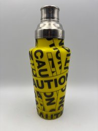 Large Cocktail Martini Shaker Caution Tape Pattern