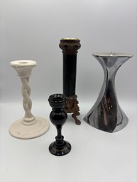 Lot Of 4 Miscellanous Cnadle Holders