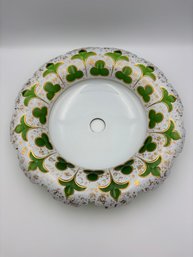 Vintage Glass Pendant Light Fixture Lamp Dome Globe 13'