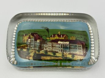 Antique Iowa State Formal School Glass Paper Weight Motif