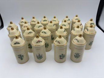 Vintage 1992 Lenox The Spice Garden Collections Spice Jar Lot Of 23