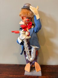 Vintage Bub Nistis Hobo Felt Clown Saxophone Barcelona Spain 1950s 25'