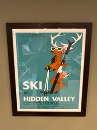 Framed Vintage Reproduction Estes Park Hidden Valley Ski 20 X 24.5
