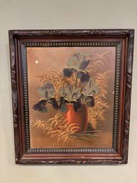 Antique 14 X 16 Framed Reproduction Floral Still Life Painting