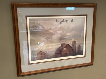 Vintage Framed Print 'River Bottom Signed Gene Roncka Edition 362/490 - 25 X 31