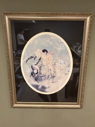 Framed Print 'Seagulls' Louis Icart 26 X 32 Oval Mat