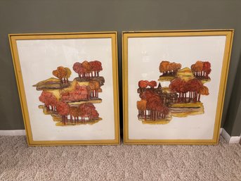 Pair Of Art Prints Signed Jean Nantais 121/250 & 145/250  - 28' X 32.5'