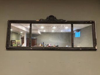 Antique Three Panel Etched Mirror 43 X 17