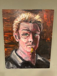 Vintage 2003 Oil Painting Of Blonde Man 16 X 12