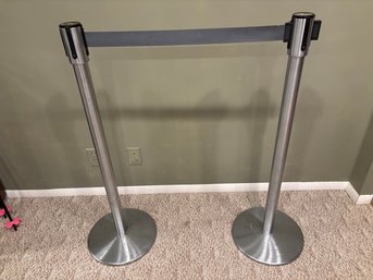 Pair Of Tensabarrier Line Control Retractable Stanchions (Heavy)