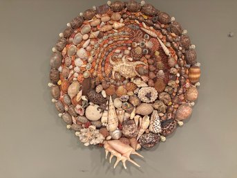 Large Round Boho Seashell Nautical Artwork