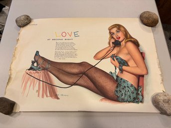 1950s Esquire Girl Pinup Girl 'Love At Second Sight' By Al Moore Prints For Esquire Magazine Approx 18 X 13