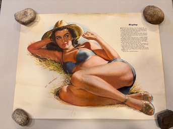 1950s Esquire Girl Pinup Girl 'Hey Day' By Al Moore Prints For Esquire Magazine Approx 18 X 13