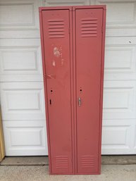 Vintage Coral Industrial Metal Locker 72' X 24' X 12