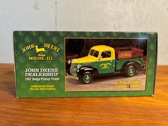 Vintage John Deere Dealership 1947 Dodge Pickup Truck Diecast Metal By ERTL 1999