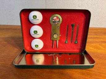 John Deere Golf Balls Tees Divot Tool Collector Tin Set