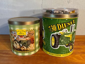 Vintage John Deere Lot Of 2 Collector Popcorn Tins