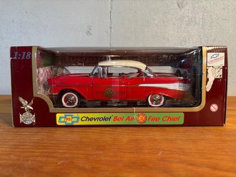 LOT OF 2 - Vintage Chevrolet Belair Fire Chief Diecast Metal Model Car 1957