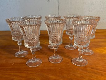 Vintage Set Of 8 Ornate Crystal Fostoria Glasses Water Goblets Goblet 7'