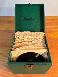 Vintage AMFile Platter-Pak Photograph Record Case With Vintage 45 Records