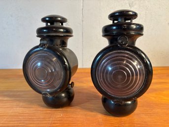 Pair Of Antique Ford Model T Kerosene Cowl Headlights Lights
