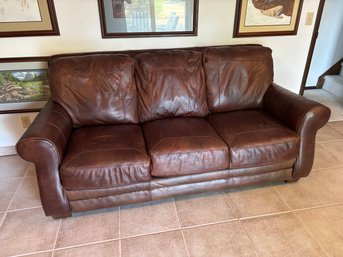 Lane Furniture Brown Genuine Leather Couch Sofa