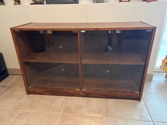 TV Media Cabinet Composite Wood With Glass Cabinets