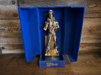 Vintage Gold Elvis In Blue Box Bourbon Bottle - Elvis Designer Collection - McCormick Distilling