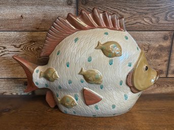 Large Ceramic Fish Statue Decor - 23 X 15